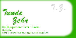 tunde zehr business card