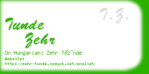 tunde zehr business card